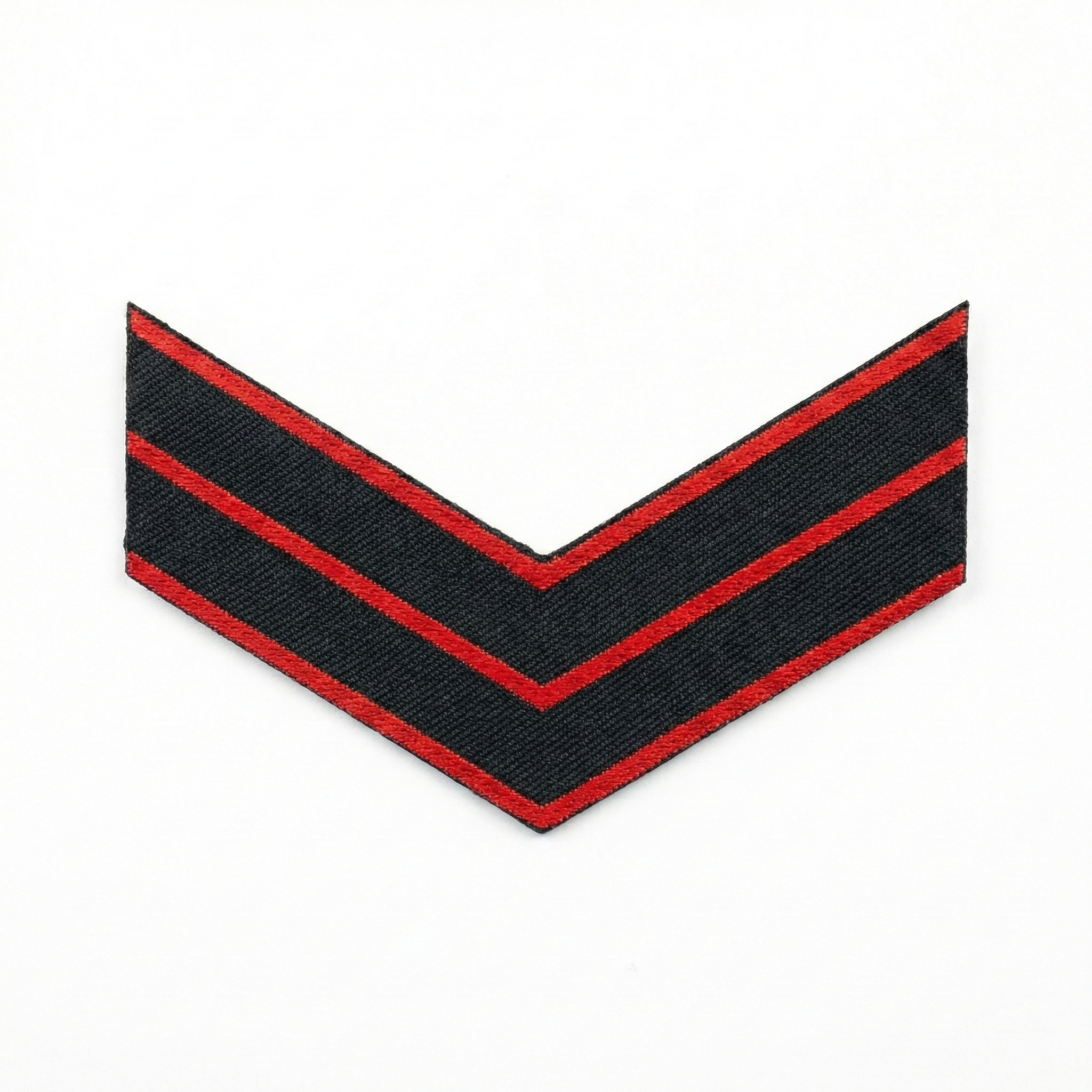 NCC rank badge corporal double red stripe black chevron embroidered arm patch for cadets ncc online store