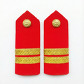 NCC CSUO shoulder rank epaulette pad red with golden zari stripes and NCC metal button – Army Wing cadet rank slider