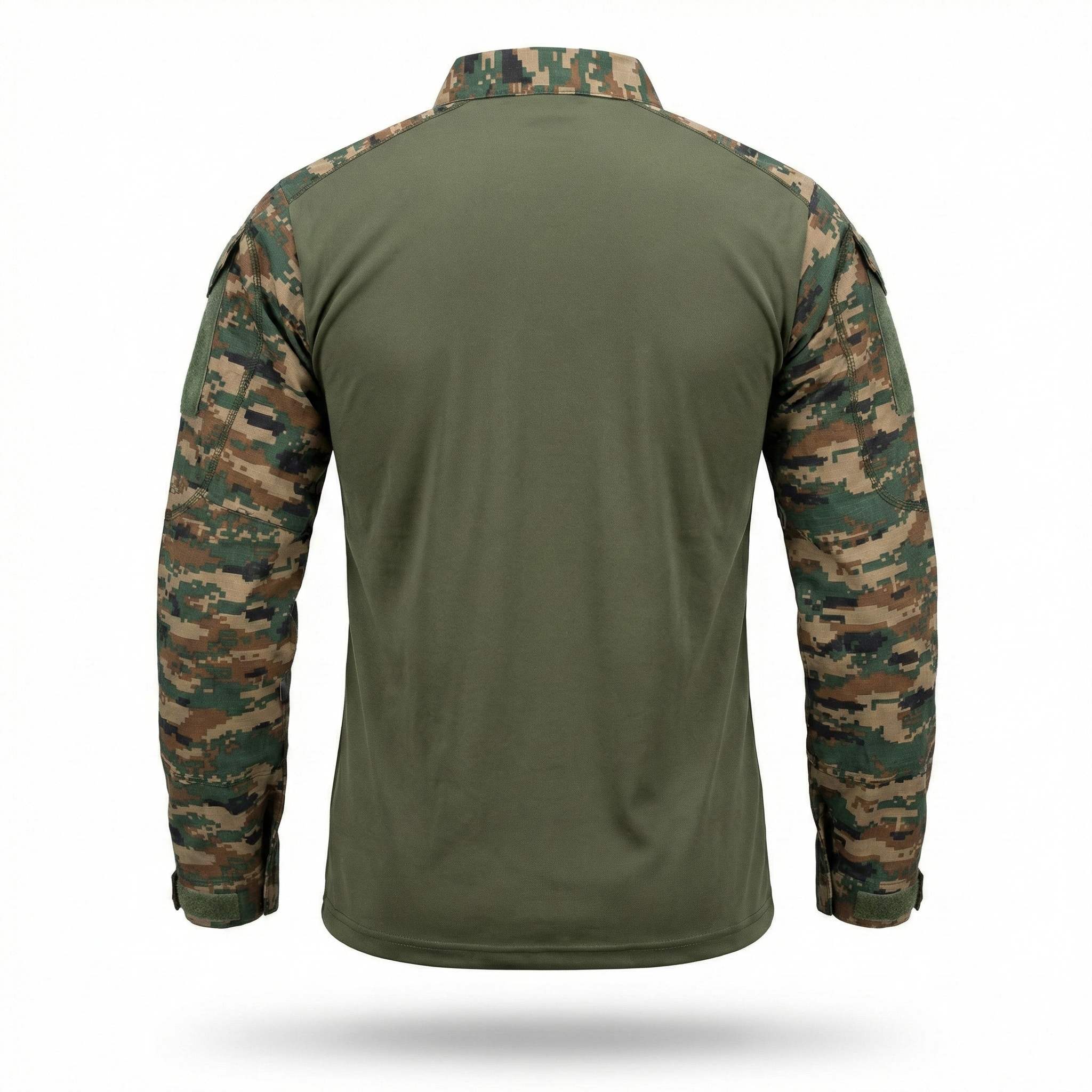Army green camouflage sleeve military T-shirt back view ncc online store