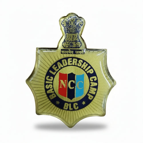 NCC BLC Camp Badge – Basic Leadership Camp Seven-Corner metal badge with NCC emblem and Ashoka symbol