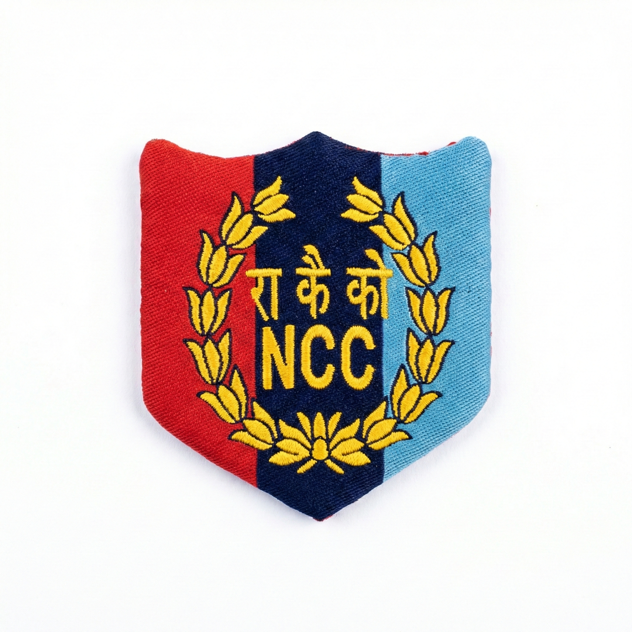 NCC sleeve sign badge with tricolour embroidery and NCC emblem on fabric patch ncc online store