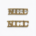 NCC shoulder title badge in brass finish with metal NCC lettering for uniform shoulder straps online store