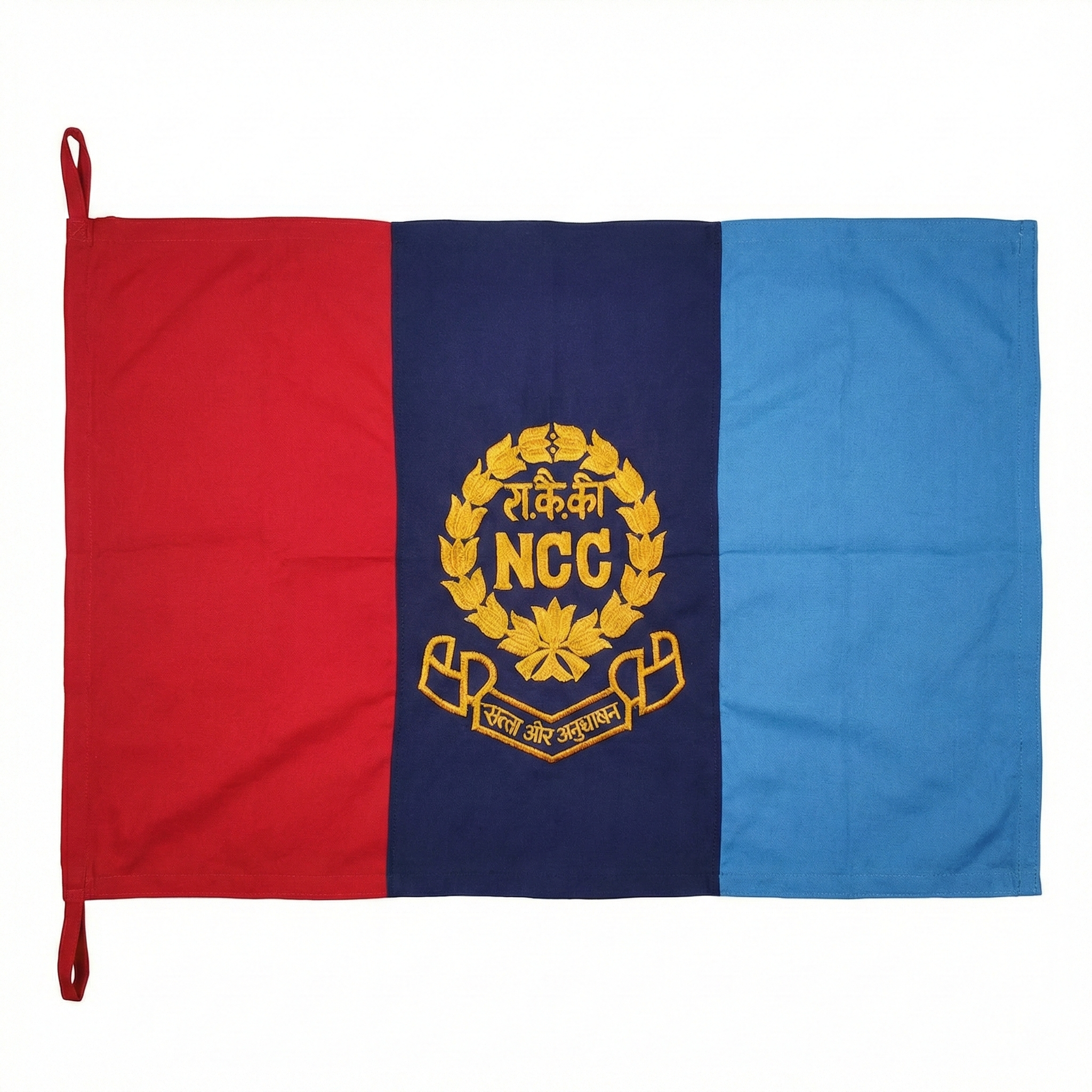 NCC embroidered flag with gold crest red navy blue light blue ncc online store