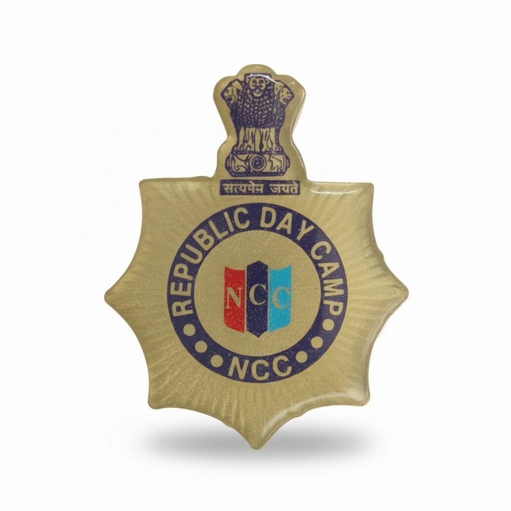 NCC RDC Camp Badge Republic Day Camp Seven-Corner metal insignia with Ashoka emblem