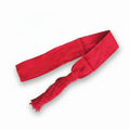 NCC ceremonial plain red sash with knot and tassels, structured uniform dress accessory for cadet parade and official ceremonies, vibrant solid red finish.